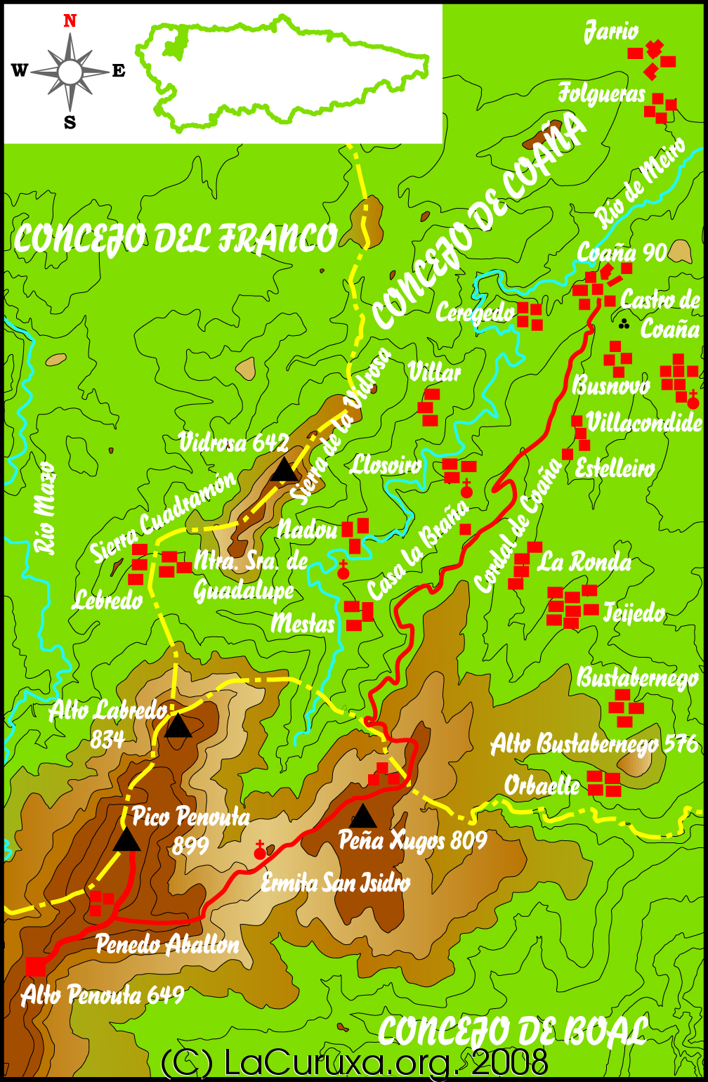 lacuruxa lacuruxa.org rutas mapas montaña 2008